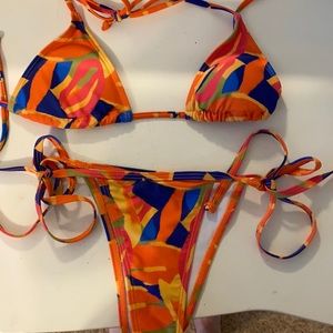 Multicolored string bikini